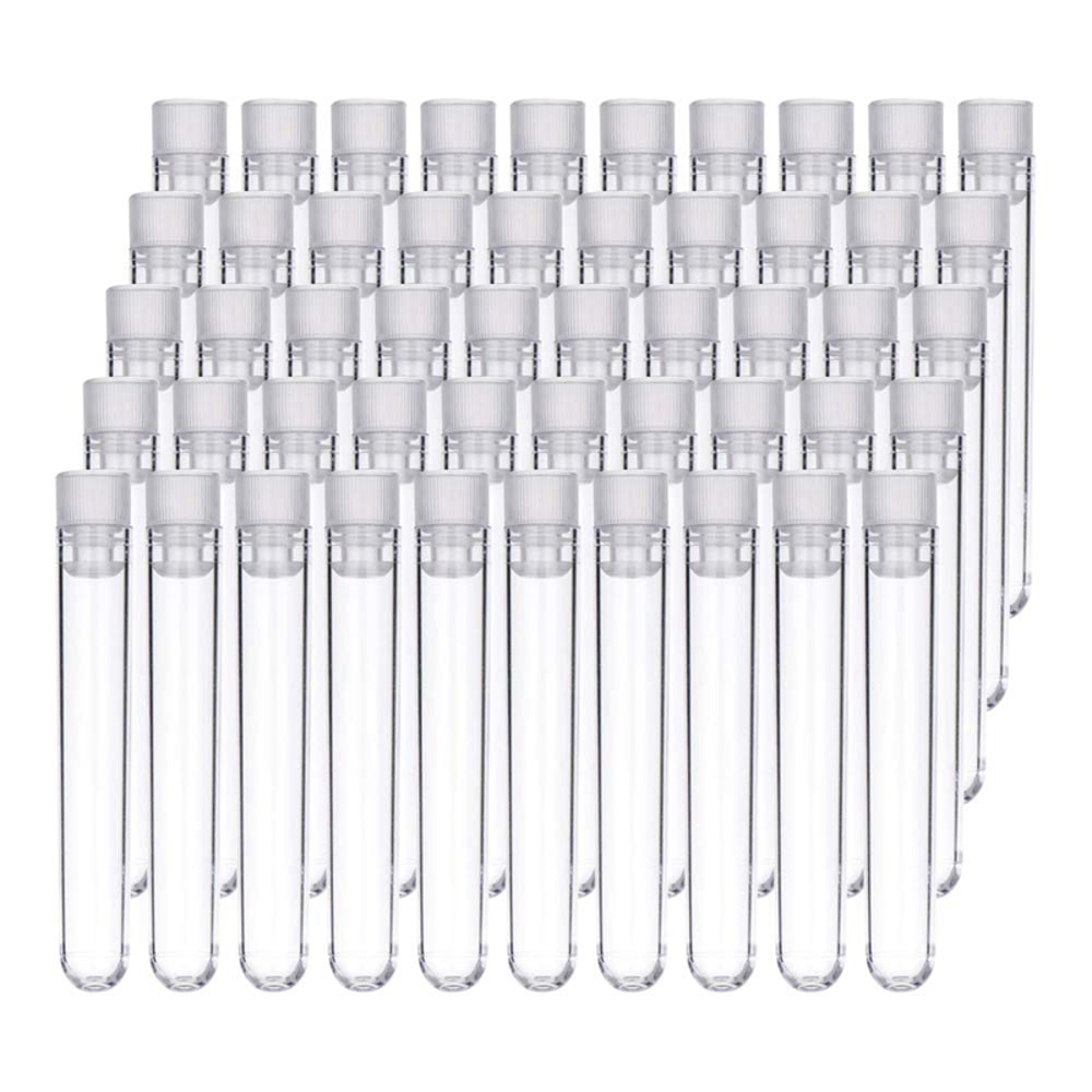 Plastic Test Tubes with Screw Caps Leakproof Sample Containers