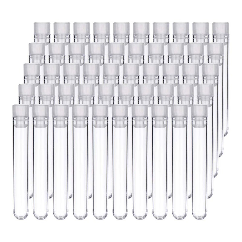 Plastic Test Tubes with Screw Caps Leakproof Sample Containers