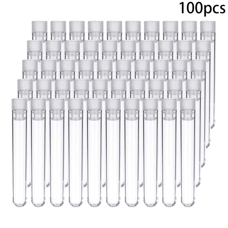Plastic Test Tubes with Screw Caps Leakproof Sample Containers