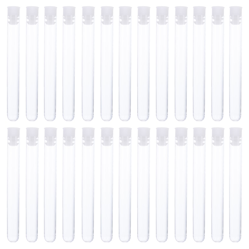 Clear Plastic Test Tubes with Caps Leakproof Sample Containers for Lab Crafts Storage