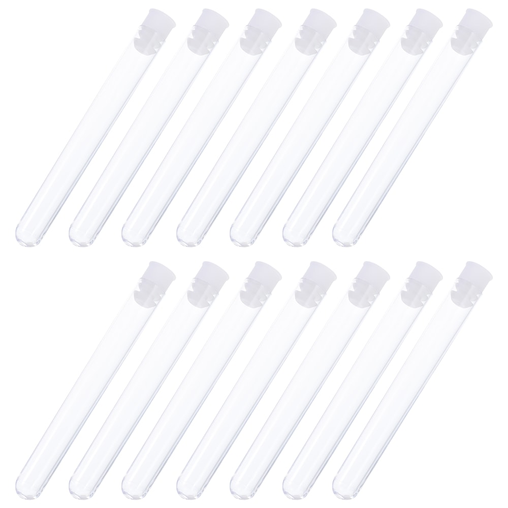 Clear Plastic Test Tubes with Caps Leakproof Sample Containers for Lab Crafts Storage