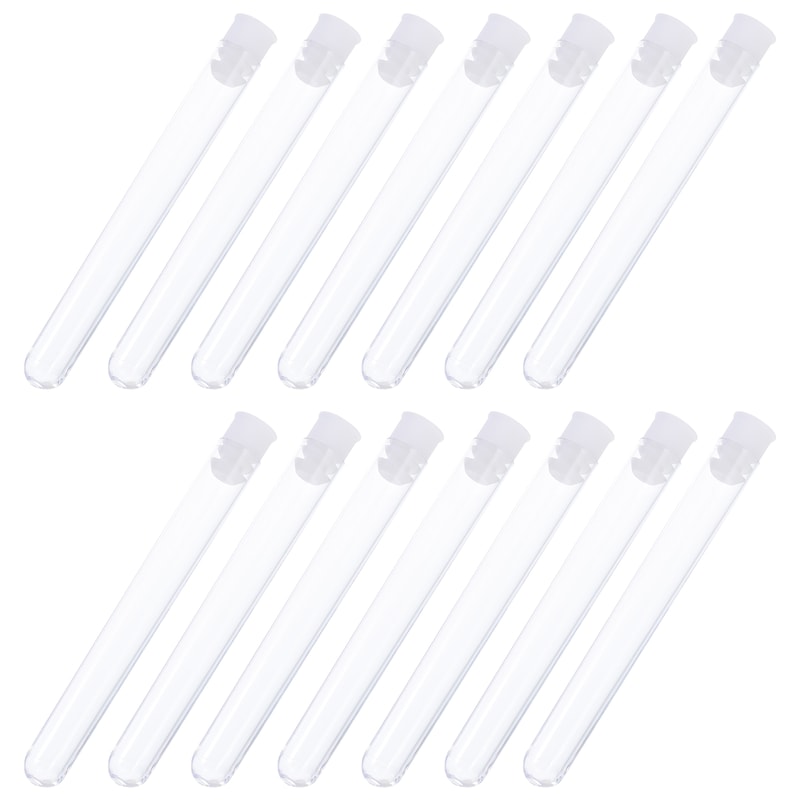 Clear Plastic Test Tubes with Caps Leakproof Sample Containers for Lab Crafts Storage
