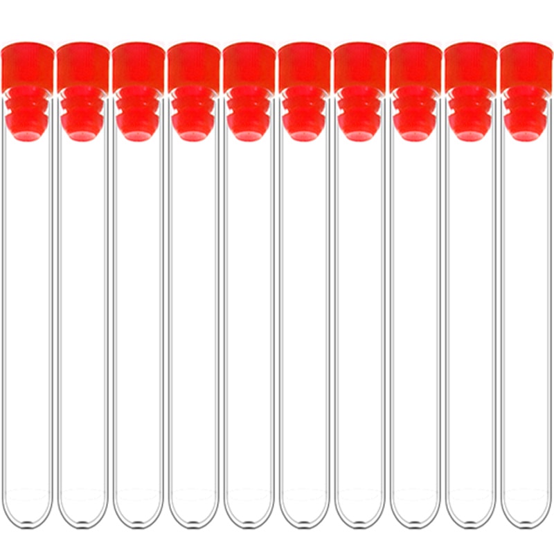 Clear Plastic Test Tubes Set with Secure Plug Lab Test Tube Set Pack