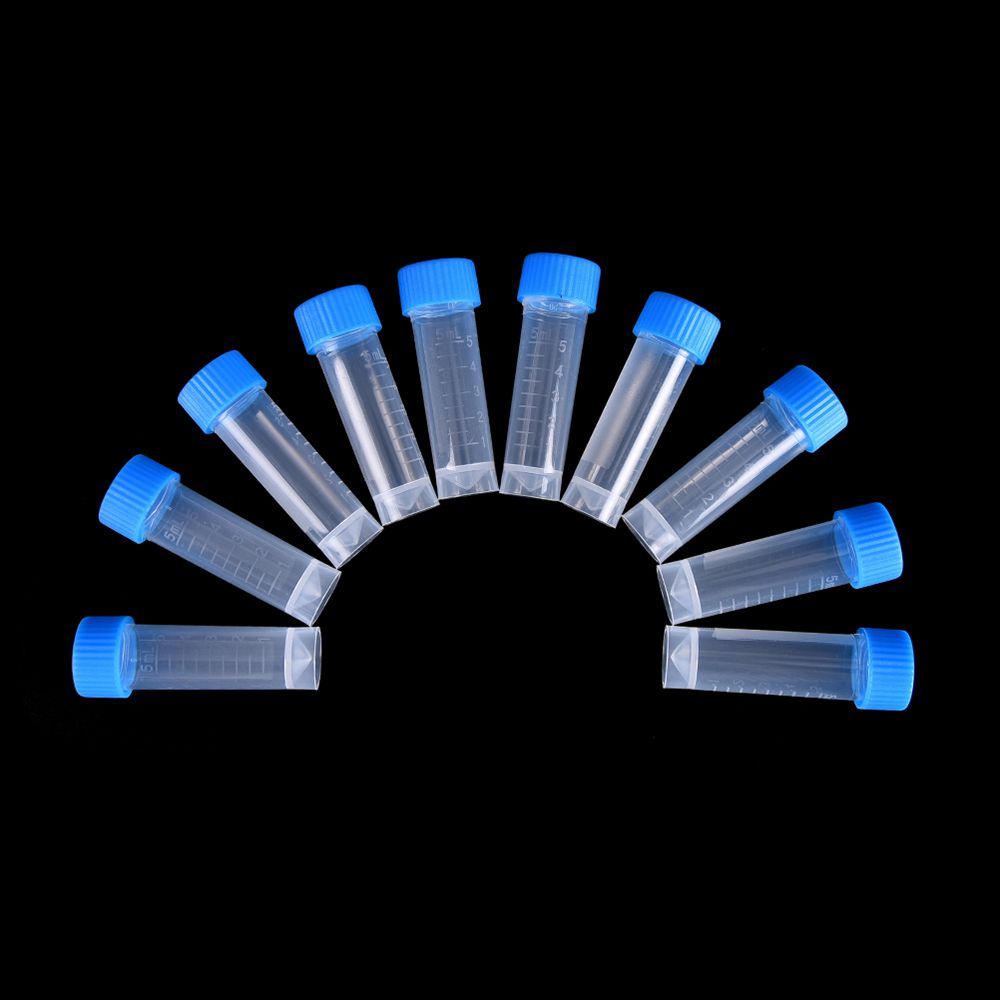 Portable Plastic Test Tubes Set with Caps 5ml Leakproof Lab Containers Pack