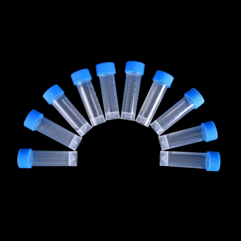 Portable Plastic Test Tubes Set with Caps 5ml Leakproof Lab Containers Pack