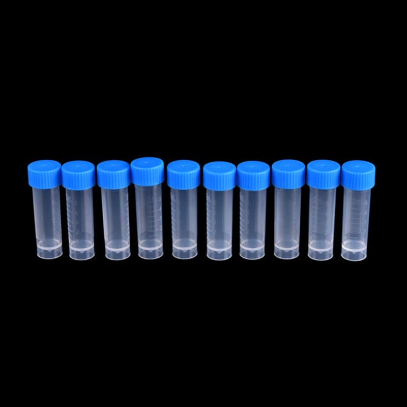 Portable Plastic Test Tubes Set with Caps 5ml Leakproof Lab Containers Pack