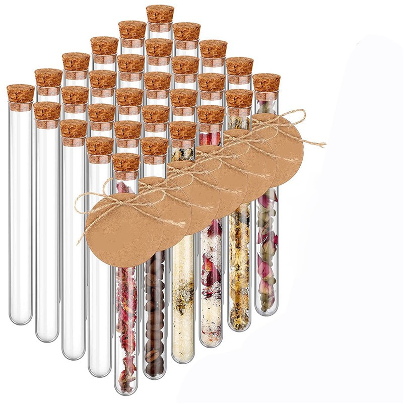 Plastic Test Tubes with Caps Transparent Laboratory Test Tubes Set