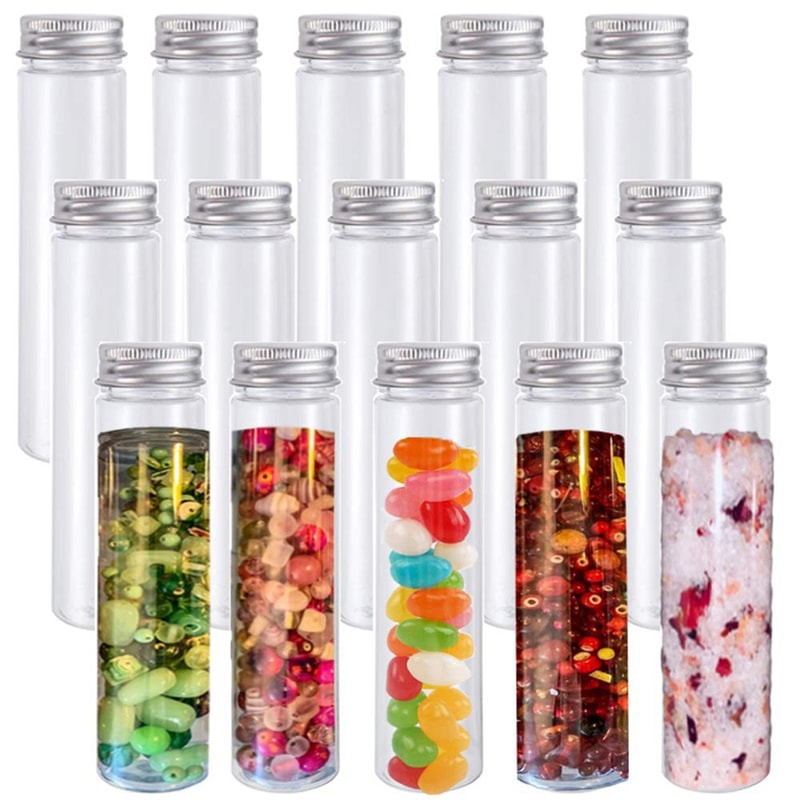 Clear Plastic Test Tubes with Screw Caps Party Favor Candy Containers
