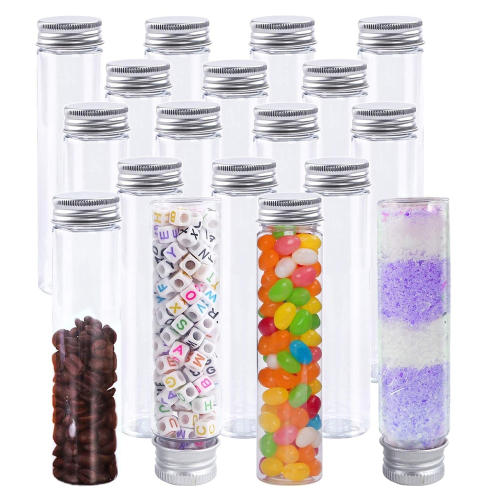 Clear Plastic Test Tubes with Screw Caps Party Favor Candy Containers