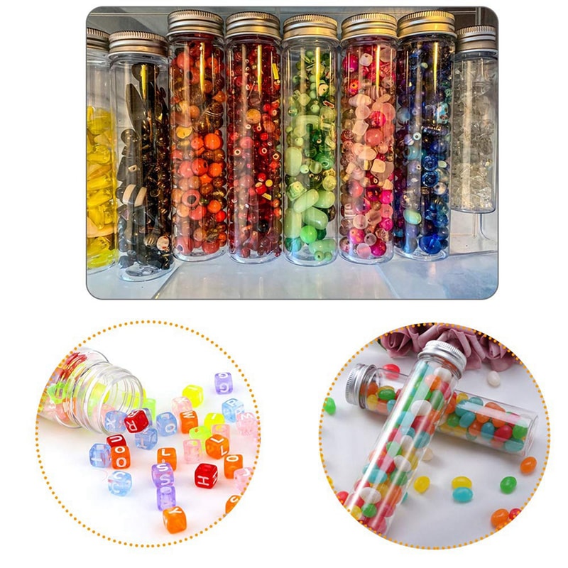 Clear Plastic Test Tubes with Screw Caps Party Favor Candy Containers