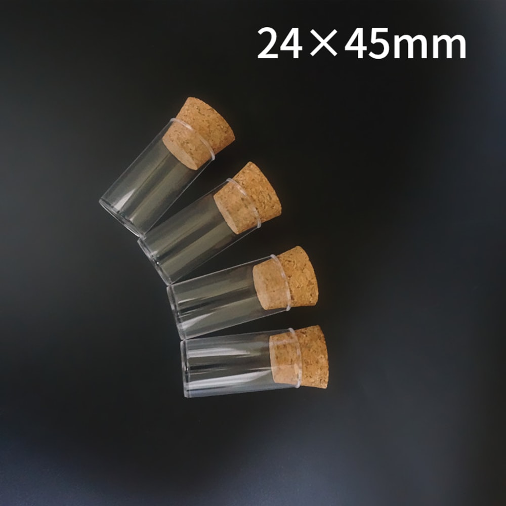 Plastic Test Tubes with Cork Stoppers for Lab and Drosophila Culture