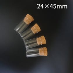 plastic test tubes with cork stoppers for lab and drosophila culture
