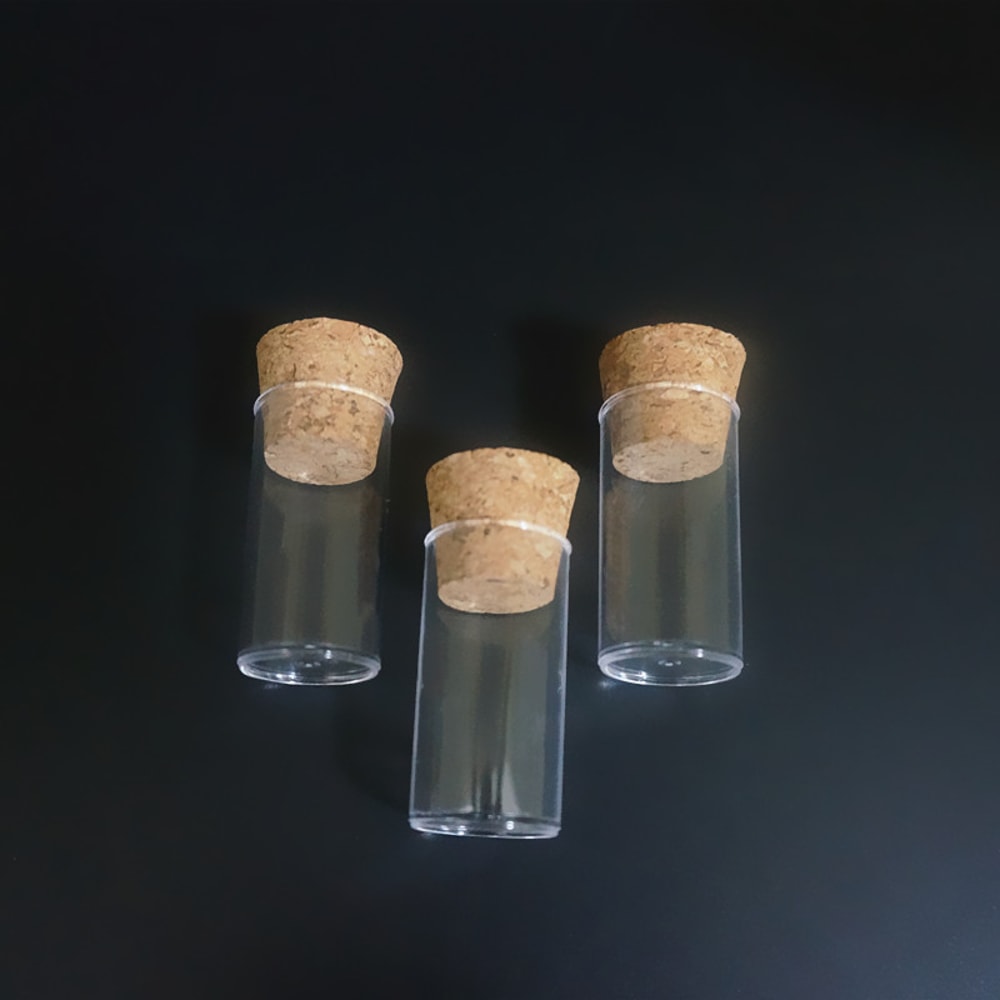Plastic Test Tubes with Cork Stoppers for Lab and Drosophila Culture
