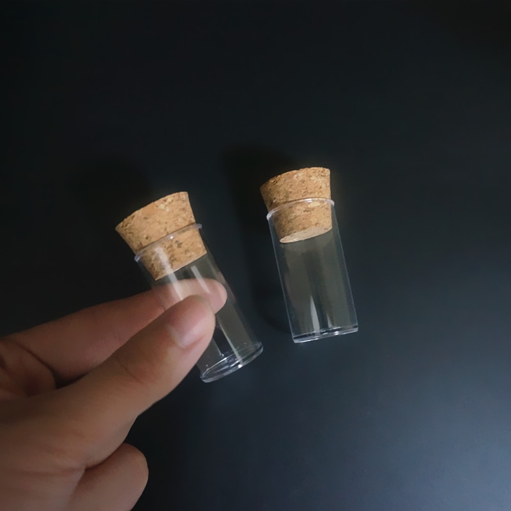 Plastic Test Tubes with Cork Stoppers for Lab and Drosophila Culture