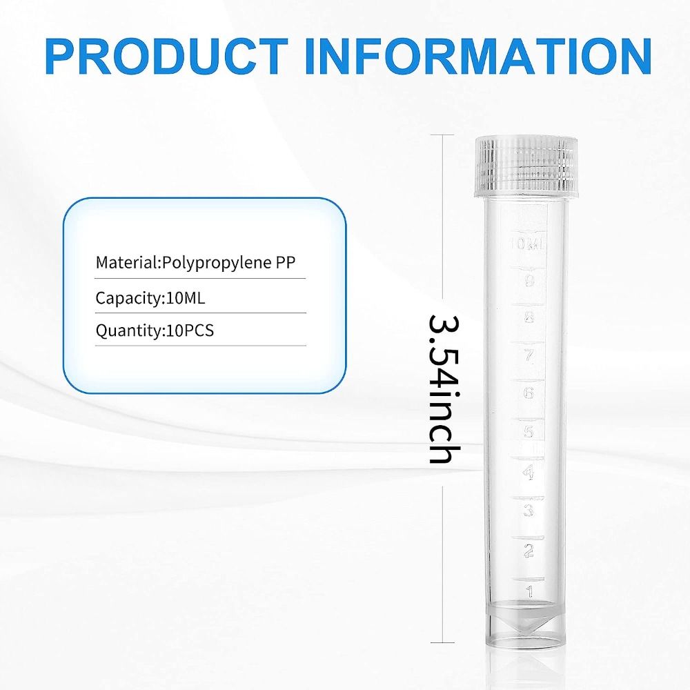 plastic test tubes with caps Leakproof lab sample vials for storage and experiments