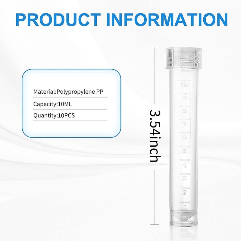 plastic test tubes with caps Leakproof lab sample vials for storage and experiments