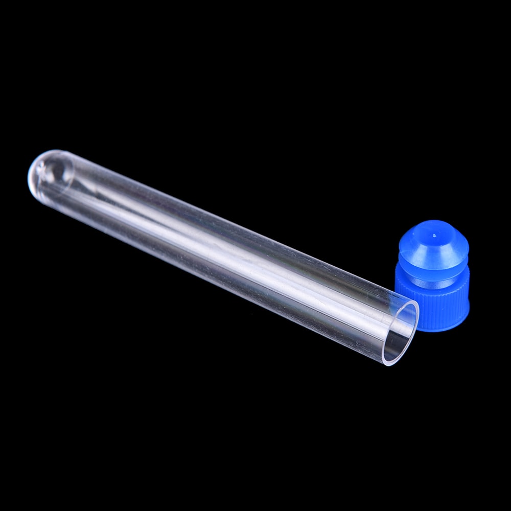 Clear Plastic Test Tubes with Caps Set Durable Lab & Storage Containers