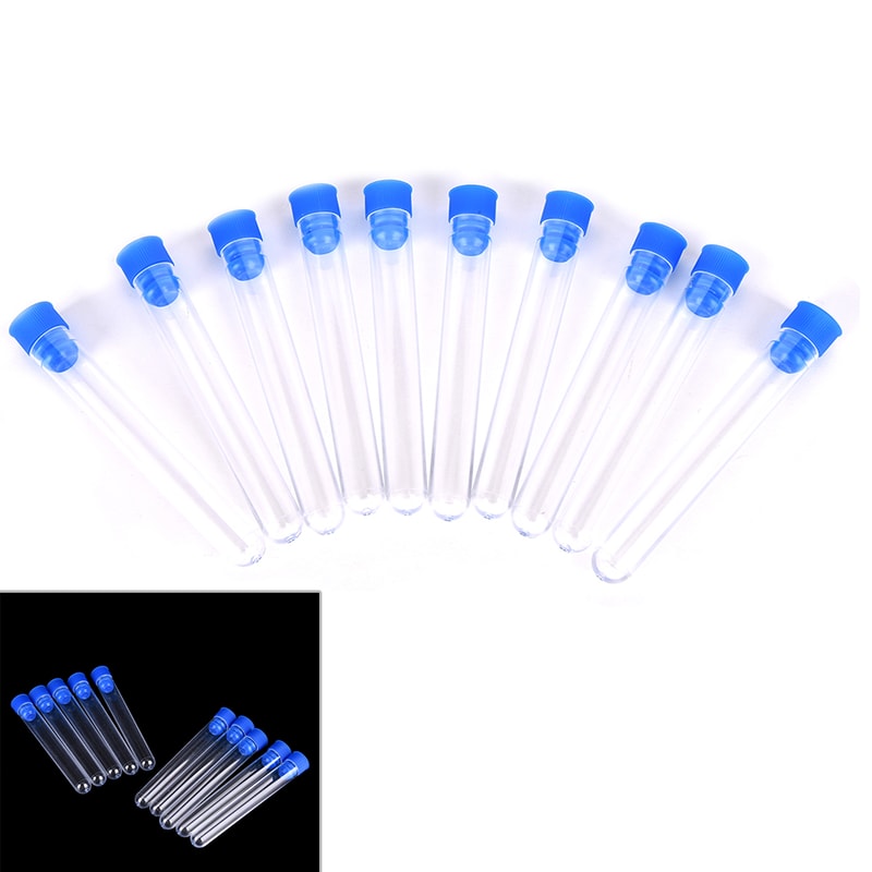 Clear Plastic Test Tubes with Caps Set Durable Lab & Storage Containers