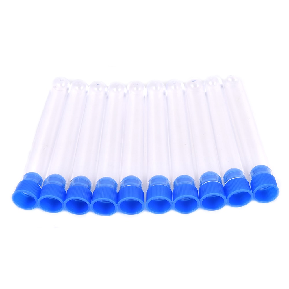 Clear Plastic Test Tubes with Caps Set Durable Lab & Storage Containers