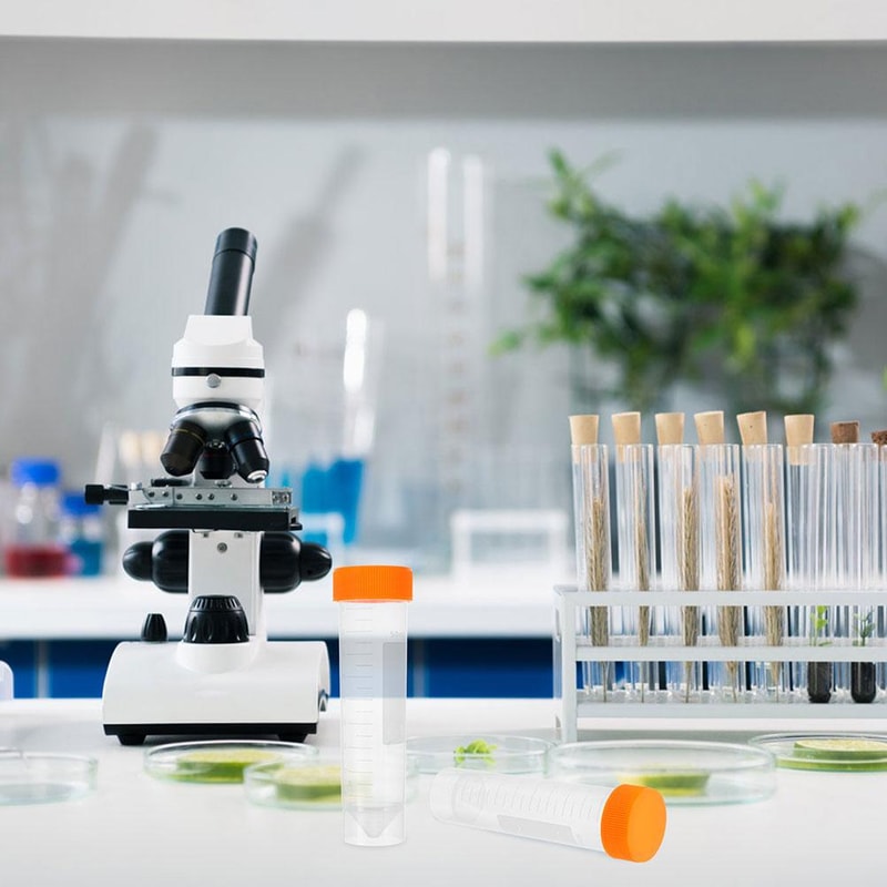 Plastic Centrifuge Test Tubes with Screw Caps Lab Sample Storage Set