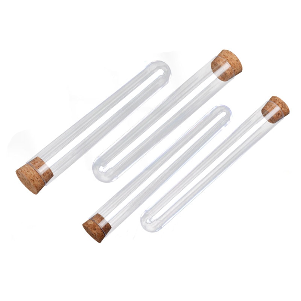 Clear Plastic Test Tubes with Caps Set Transparent Test Tube Vials for Lab, Crafts & Storage