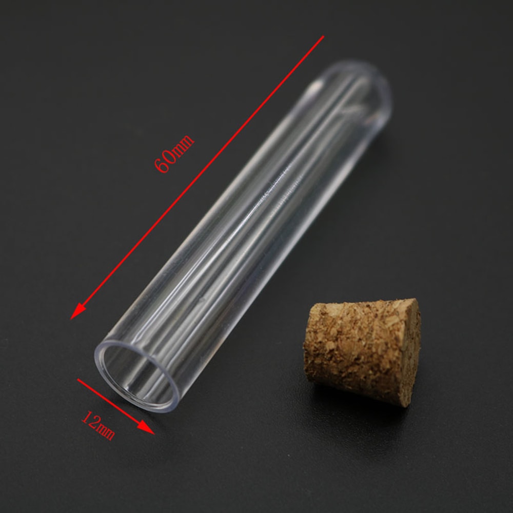 Clear Plastic Test Tubes with Caps Set Transparent Test Tube Vials for Lab, Crafts & Storage