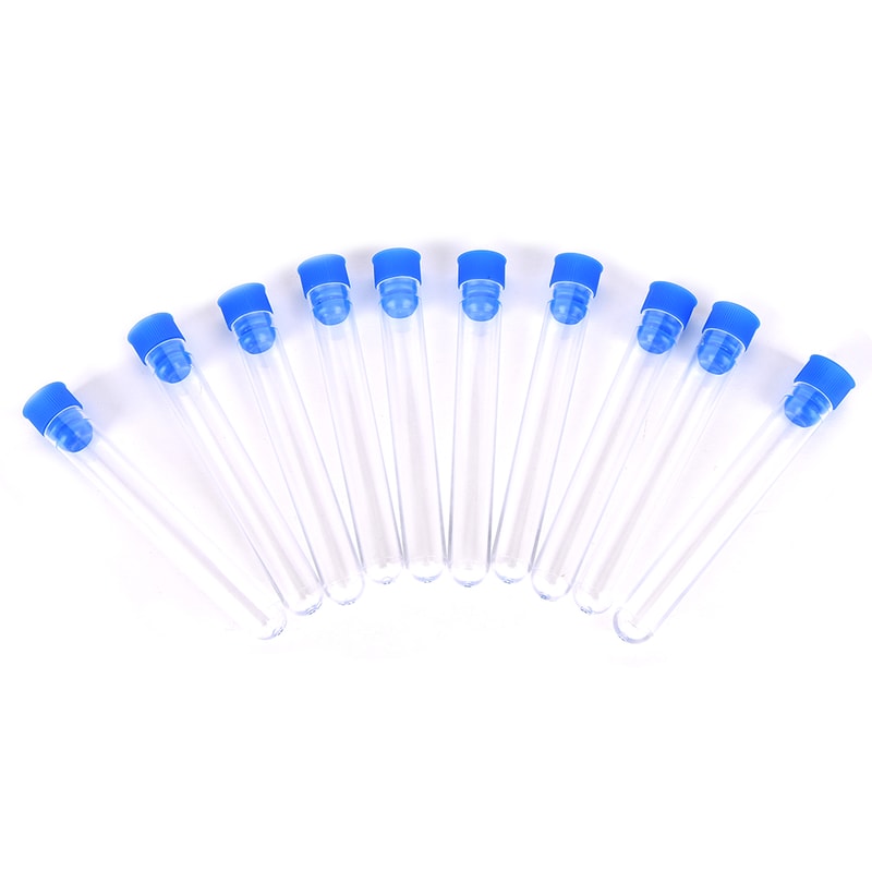 Piece Clear Plastic Test Tubes with Secure Caps for Lab Storage & Experiments