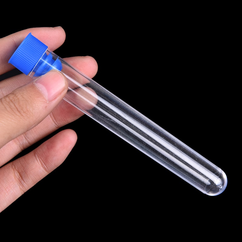 Piece Clear Plastic Test Tubes with Secure Caps for Lab Storage & Experiments