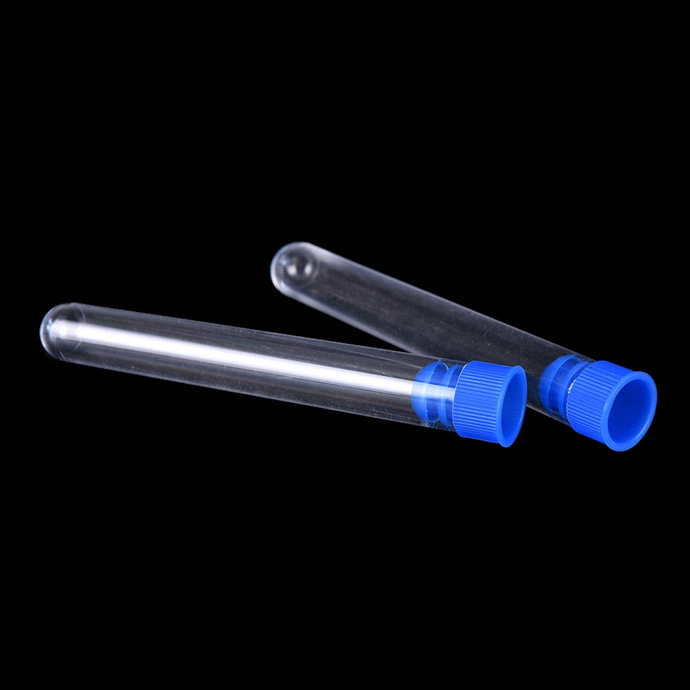 Piece Clear Plastic Test Tubes with Secure Caps for Lab Storage & Experiments