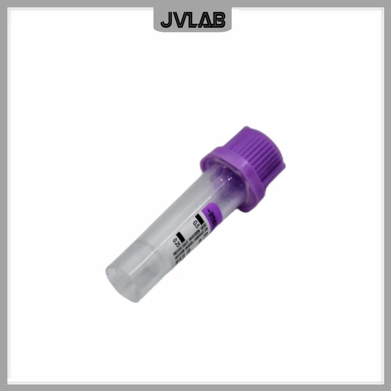 Micro Blood Collection Tubes Sterile Purple Cap Anticoagulant Vials Pack
