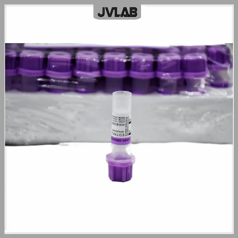 Micro Blood Collection Tubes Sterile Purple Cap Anticoagulant Vials Pack