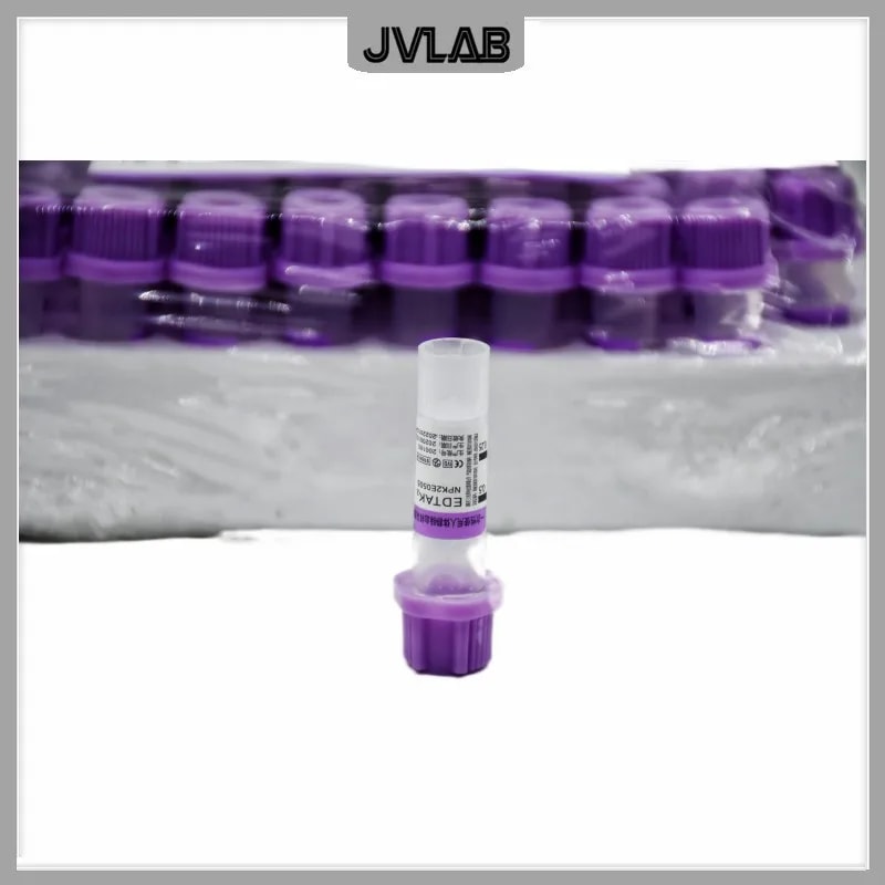 Micro Blood Collection Tubes Sterile Purple Cap Anticoagulant Vials Pack
