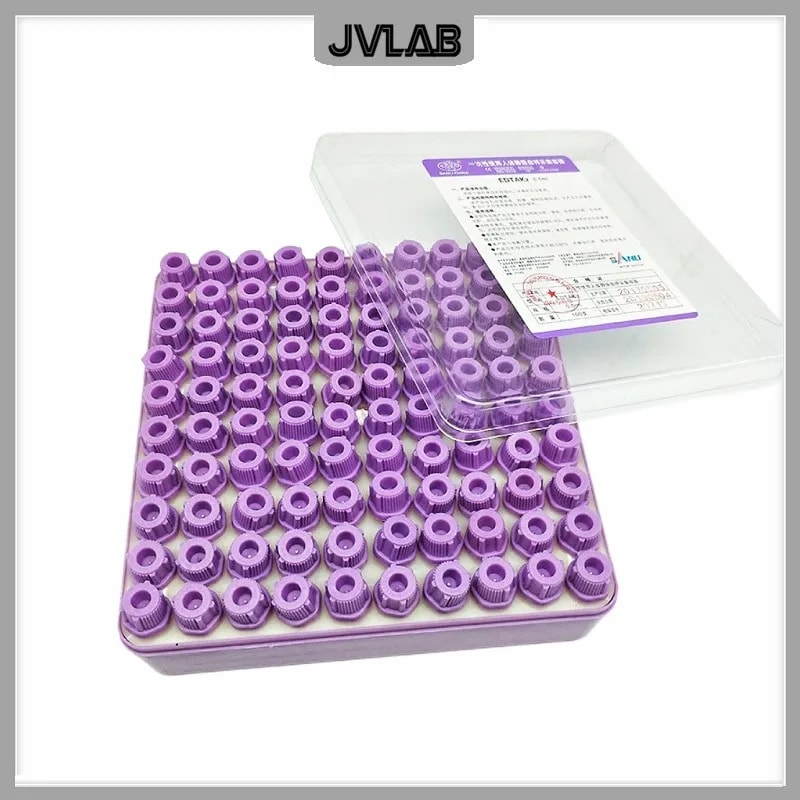 Micro Blood Collection Tubes Sterile Purple Cap Anticoagulant Vials Pack