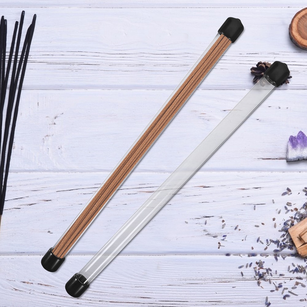 Portable incense holder tubes set Transparent incense storage containers with airtight lids