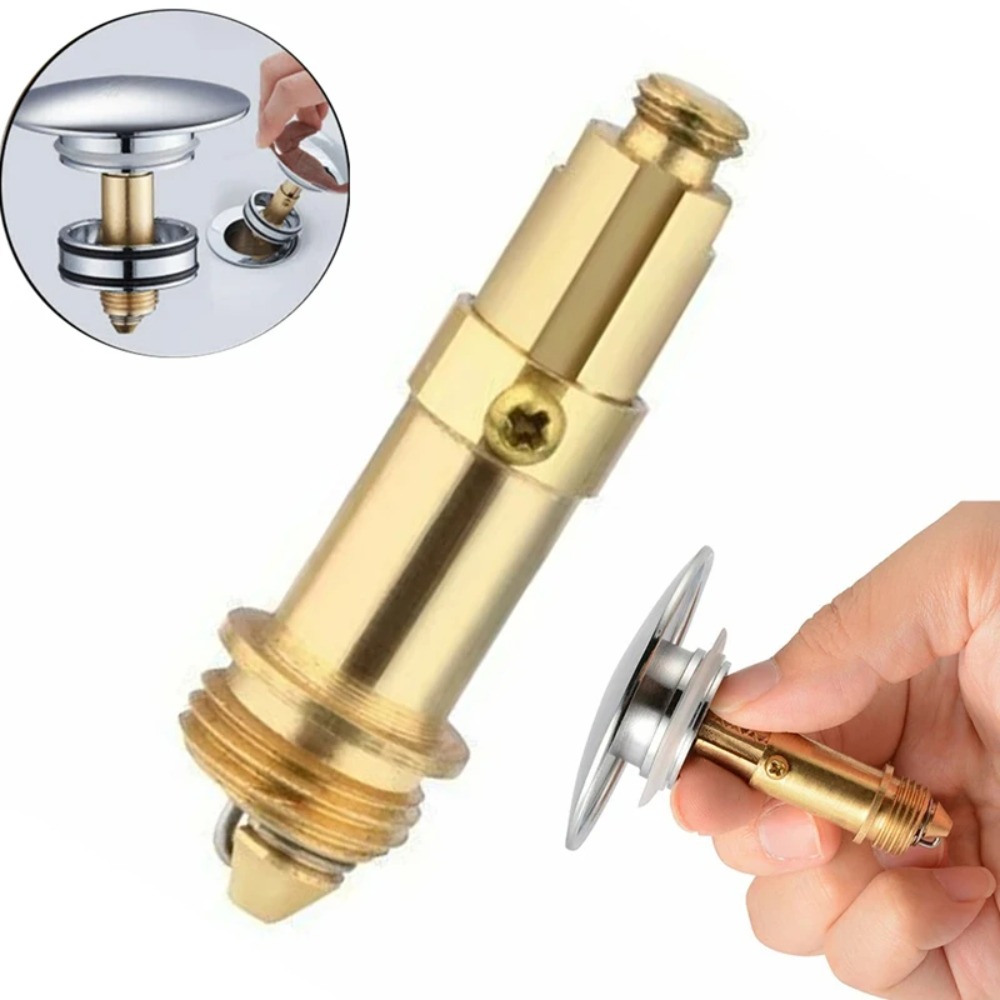 Universal Brass Pop Up Sink Drain Plug Click Clack Bounce Valve for Bathroom Basin