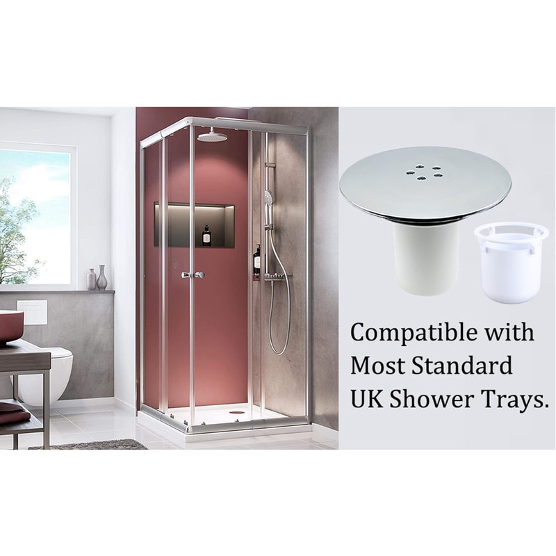 Fast Flow Shower Drain Cover with Hair Catcher Stainless Steel Waste Trap Plug