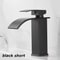 Black Stainless Steel Waterfall Faucet Hot Cold Basin Mixer Tap 7