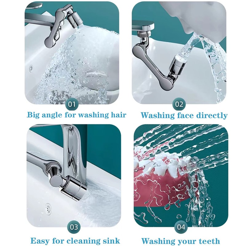 Swivel Faucet Extender With Dual Spray Modes Universal Tap Aerator 3