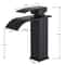 Black Waterfall Bathroom Faucet Single Hole Vessel Sink Mixer Tap Hot And Cold 1