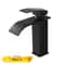 Black Waterfall Bathroom Faucet Single Hole Vessel Sink Mixer Tap Hot And Cold 6