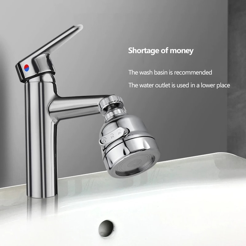 Swivel Faucet Aerator Dual Mode Sprayer Water Saving Kitchen Tap Attachment