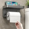 Wall Mounted Toilet Paper Holder With Shelf Multi Use Bathroom Storage Rack Organizer 1