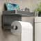 Wall Mounted Toilet Paper Holder With Shelf Multi Use Bathroom Storage Rack Organizer 3