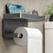 Wall Mounted Toilet Paper Holder With Shelf Multi Use Bathroom Storage Rack Organizer 3