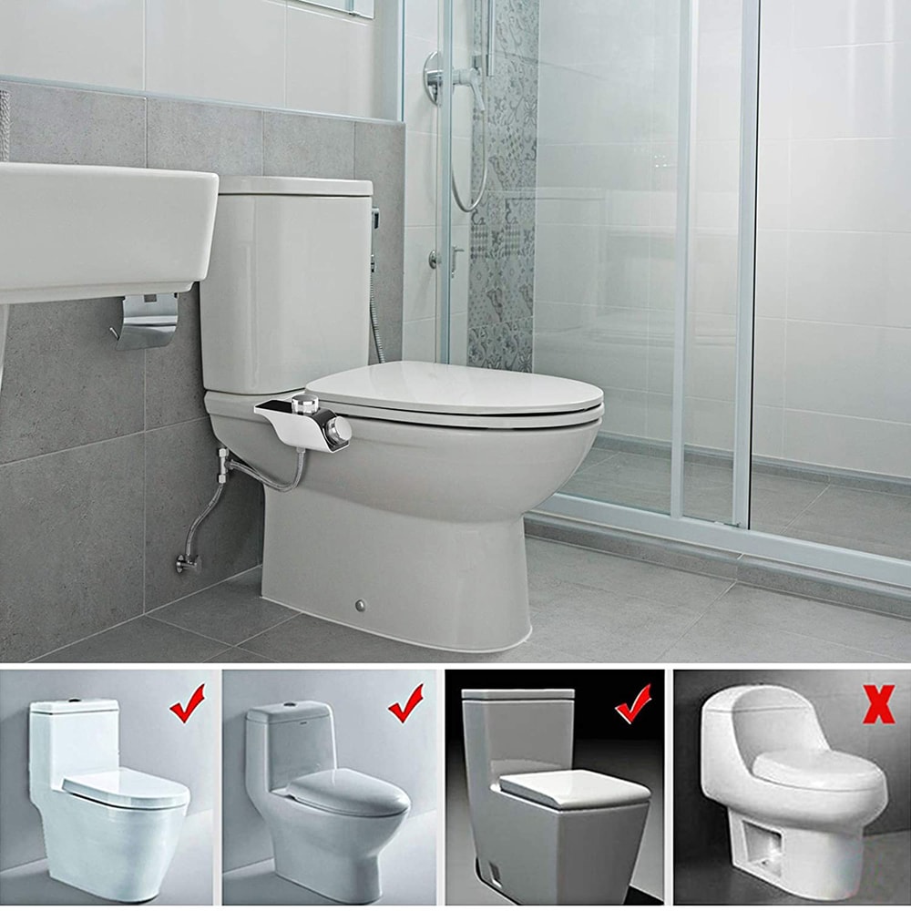 Hot & Cold Non Electric Bidet Toilet Attachment for Feminine Hygiene and Personal Care