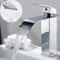 Waterfall Bathroom Faucet Black Stainless Steel Sink Mixer Hot And Cold Basin Tap 1
