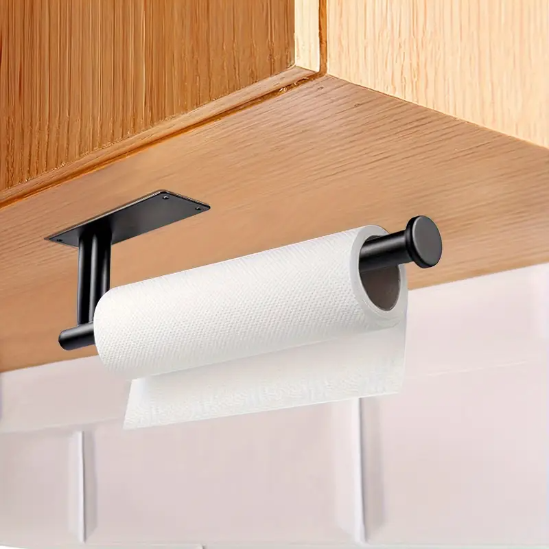 Under Cabinet Paper Towel Holder Stainless Steel Self Adhesive Kitchen Rack No Drill Wall Mount 1