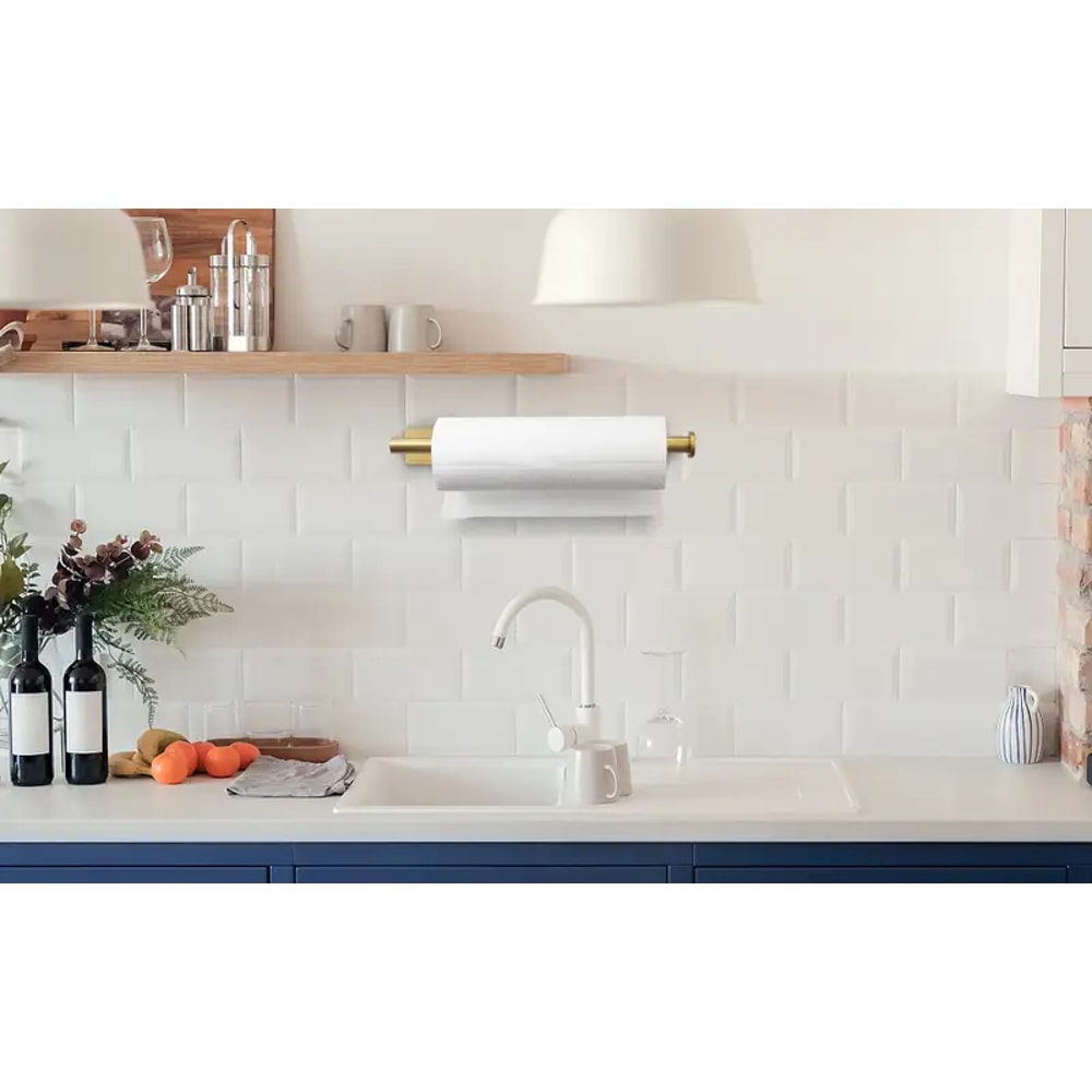 Under Cabinet Paper Towel Holder Stainless Steel Self Adhesive Kitchen Rack No Drill Wall Mount 3