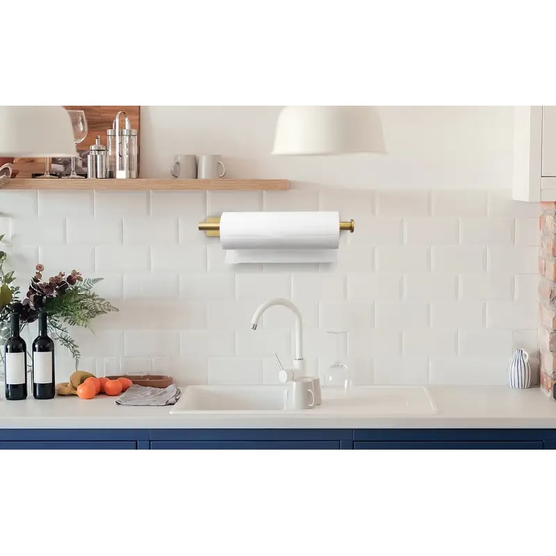 Under Cabinet Paper Towel Holder Stainless Steel Self Adhesive Kitchen Rack No Drill Wall Mount 3