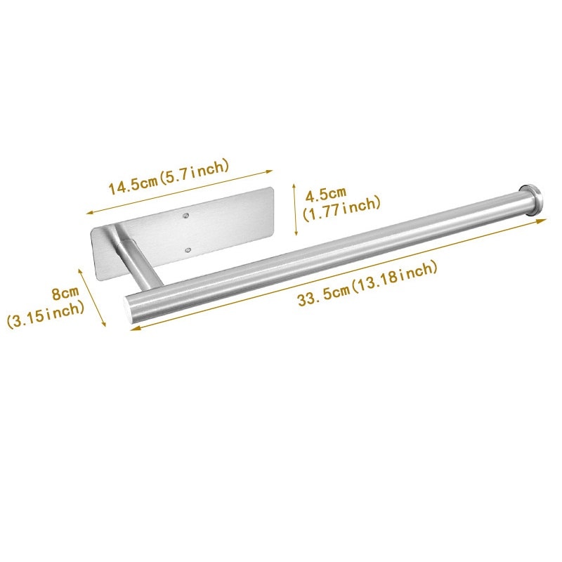 Under Cabinet Paper Towel Holder Stainless Steel Self Adhesive Kitchen Rack No Drill Wall Mount 7